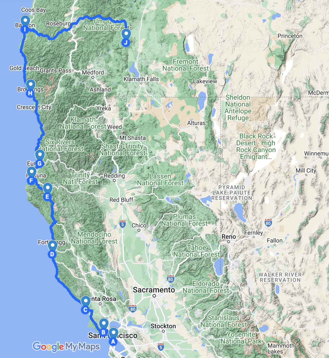 San Francisco to Bend Road Trip